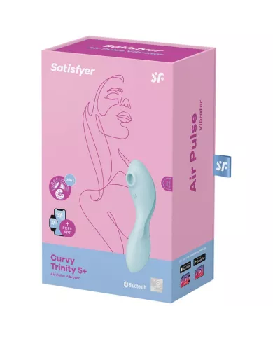 SATISFYER - APPLICATION STIMULATEUR ET VIBRATEUR CURVY TRINITY 5 BLEU SATISFYER - APPLICATION STIMULATEUR ET VIBRATEUR CURVY TRINITY 5 BLEU