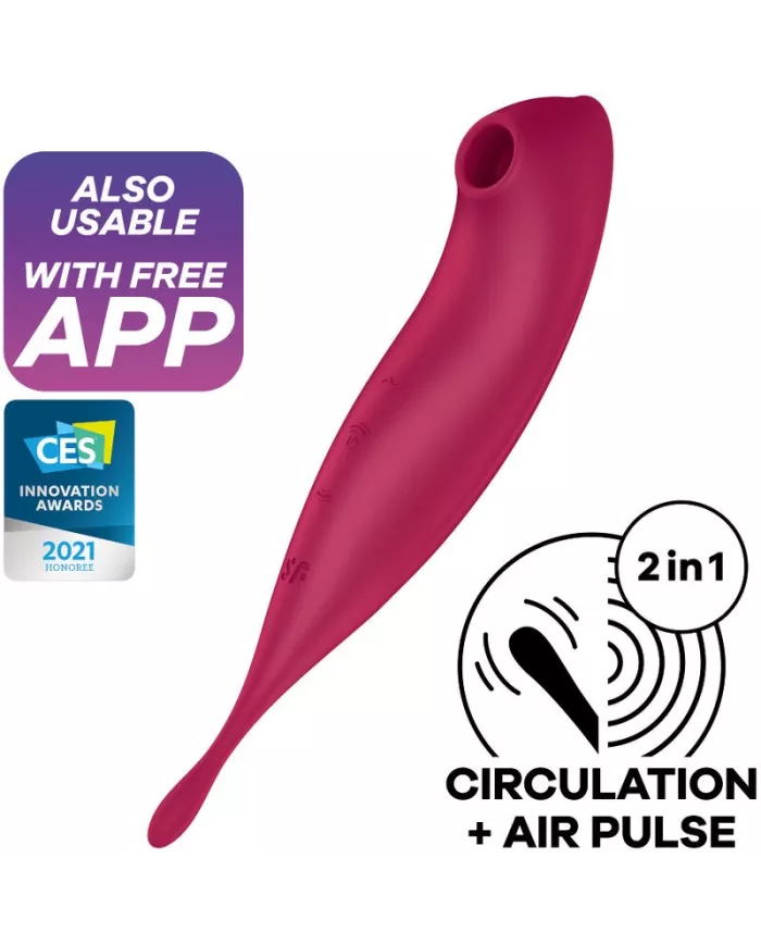 SATISFYER - APPLICATION DE STIMULATEUR ET VIBRATEUR TWIRLING PRO+ ROUGE SATISFYER - APPLICATION DE STIMULATEUR ET VIBRATEUR TWIRLING PRO+ ROUGE