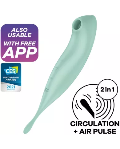 SATISFYER - APPLICATION DE STIMULATEUR ET VIBRATEUR TWIRLING PRO+ VERT SATISFYER - APPLICATION DE STIMULATEUR ET VIBRATEUR TWIRLING PRO+ VERT