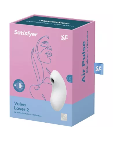 SATISFYER - STIMULATEUR ET VIBRATEUR À PULSE D'AIR VULVA LOVER 2 BLANC