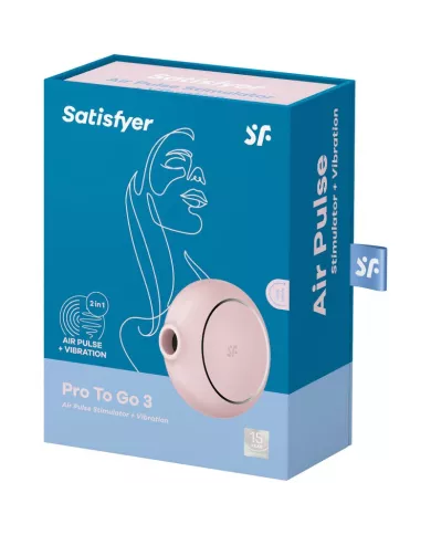 SATISFYER - STIMULATEUR ET VIBRATEUR DOUBLE AIR PULSE PRO TO GO 3 ROSE
