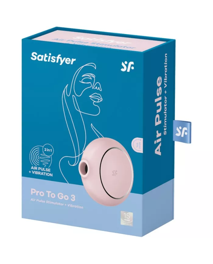SATISFYER - STIMULATEUR ET VIBRATEUR DOUBLE AIR PULSE PRO TO GO 3 ROSE SATISFYER - STIMULATEUR ET VIBRATEUR DOUBLE AIR PULSE PRO TO GO 3 ROSE