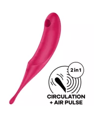 SATISFYER - STIMULATEUR ET VIBRATEUR TWIRLING PRO AIR PULSE ROUGE