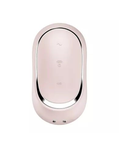 SATISFYER - STIMULATEUR ET VIBRATEUR DOUBLE AIR PULSE PRO TO GO 2 BEIGE