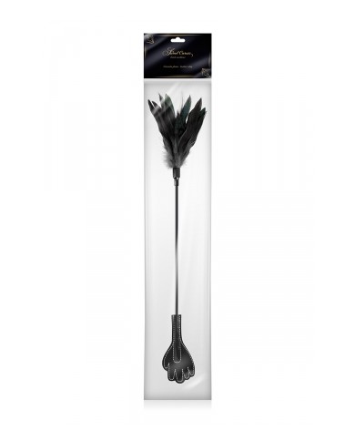 Mini cravache main avec plumes noires - Sweet Caress