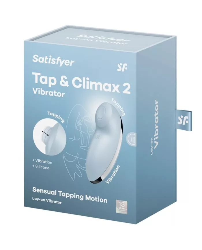 SATISFYER - TAP & CLIMAX 2 VIBRATEUR & STIMULATEUR BLEU