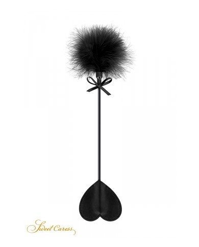 Tapette coeur avec pompon noir - Sweet Caress