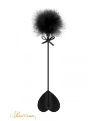 Tapette coeur avec pompon noir - Sweet Caress
