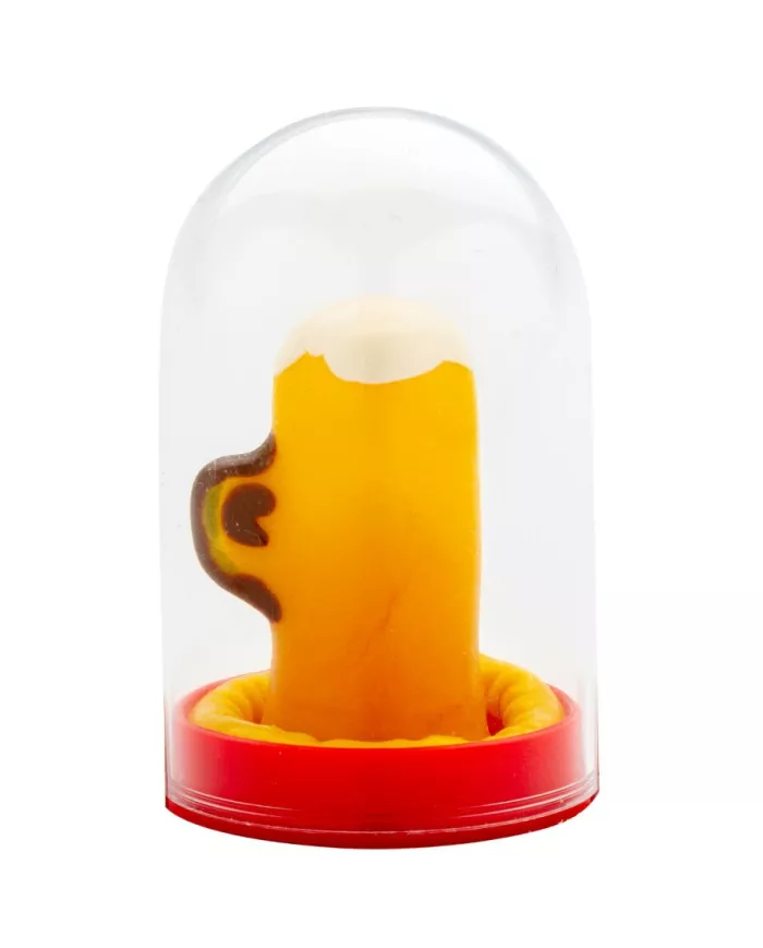 CONDOMERIE - PRÉSERVATIFS FANTAISIE PEINTS À LA MAIN VERRE DE BIÈRE CONDOMERIE - PRÉSERVATIFS FANTAISIE PEINTS À LA MAIN VERRE DE BIÈRE