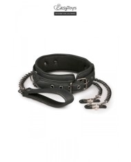 Collier cuir avec chaînes de seins - Easytoys Fetish Collection