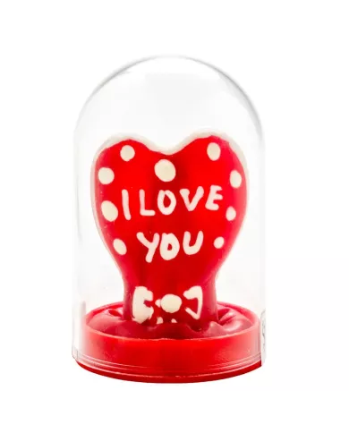 CONDOMERIE - PRÉSERVATIFS FANTAISIE PEINTS À LA MAIN EN FORME DE CŒUR - JE T'AIME MODÈLE 1