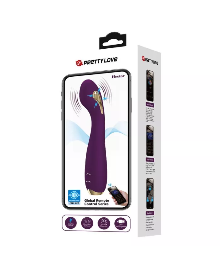 PRETTY LOVE - HECTOR ELECTROSHOCK VIBRATEUR PAR APP CONTROL VIOLET