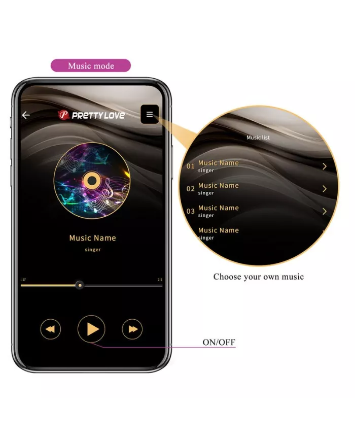 PRETTY LOVE - HECTOR ELECTROSHOCK VIBRATEUR PAR APP CONTROL VIOLET