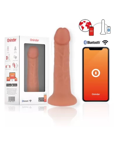 ONINDER - GRAND GODE VIBRATEUR BOGOTÁ 9 VITESSES NATUREL 22 CM -O- 4,5 CM - APPLICATION GRATUITE