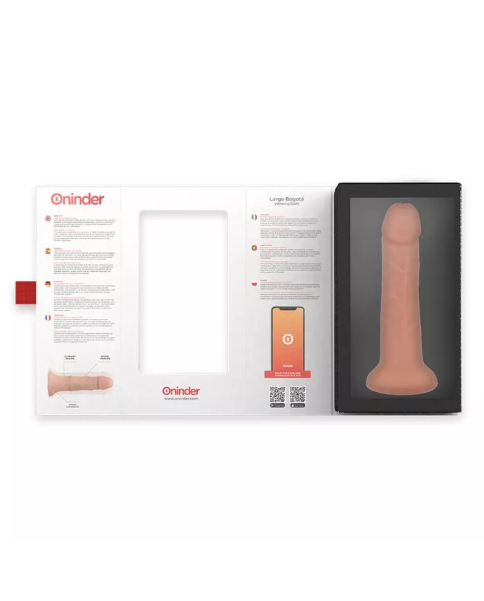 ONINDER - GRAND GODE VIBRATEUR BOGOTÁ 9 VITESSES NATUREL 22 CM -O- 4,5 CM - APPLICATION GRATUITE