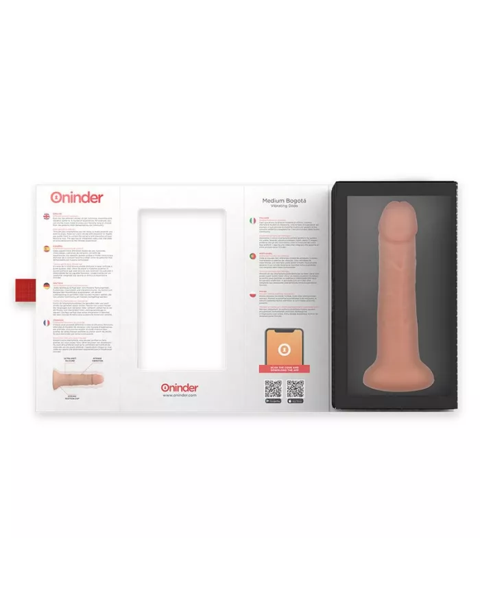 ONINDER - GODE VIBRATEUR BOGOTÁ MOYEN 9 VITESSES NATUREL 20 CM -O- 4.2 CM - APPLICATION GRATUITE