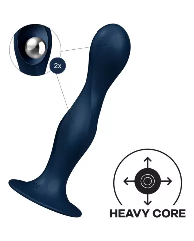 SATISFYER - DILDO EN SILICONE DOUBLE BALL-R BLEU