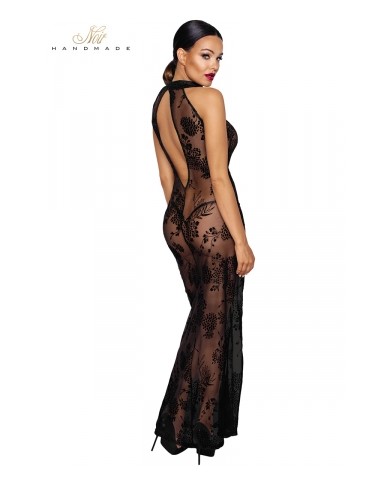 Robe longue en tulle floqué F239
