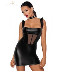 Robe courte wetlook et tulle F257