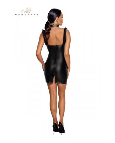 Robe courte wetlook et tulle F257