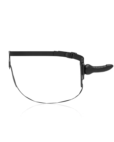 FETISH SUBMISSIVE HARNESS - SILICONE NOIR RÉALISTE 16 CM