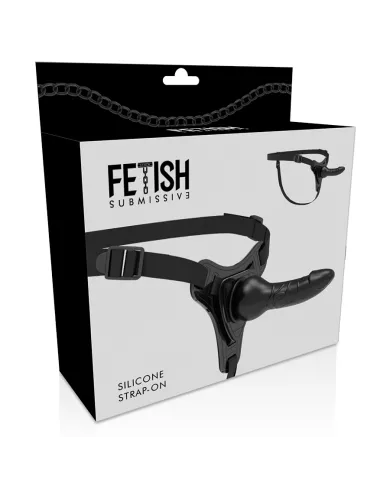 FETISH SUBMISSIVE HARNESS - SILICONE NOIR RÉALISTE 16 CM