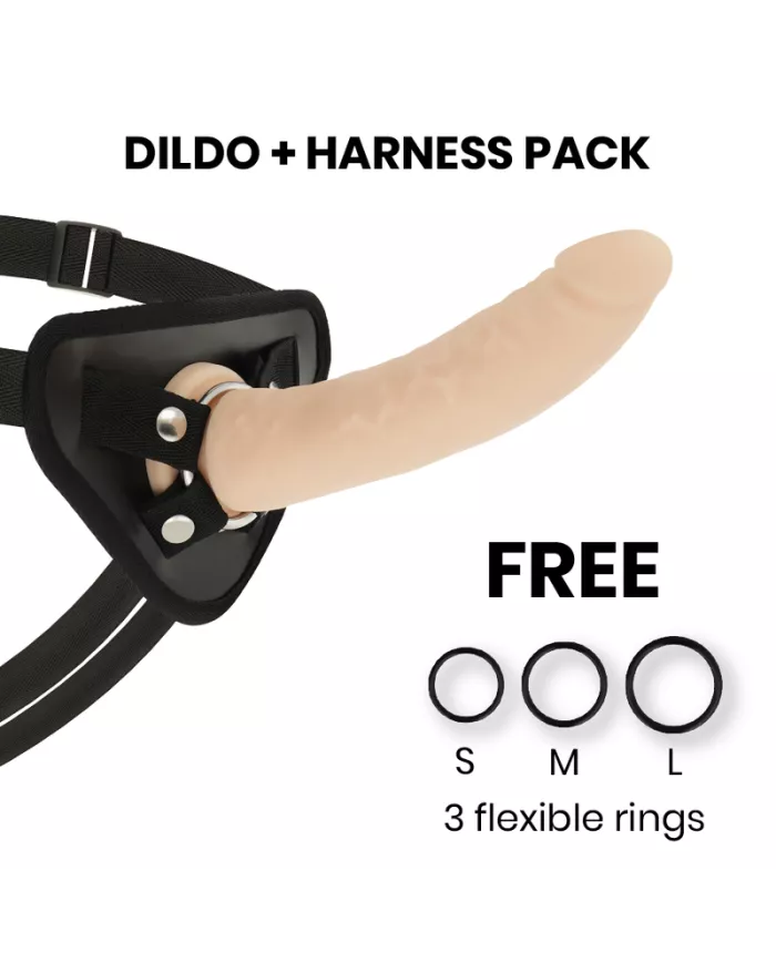 DELTA CLUB - TOYS HARNAIS + DONG FLESH SILICONE 17 CM -O- 3 CM DELTA CLUB - TOYS HARNAIS + DONG FLESH SILICONE 17 CM -O- 3 CM