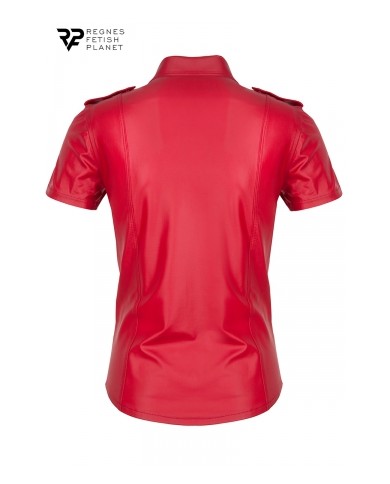 Chemise manches courtes wetlook rouge Carlo - Regnes