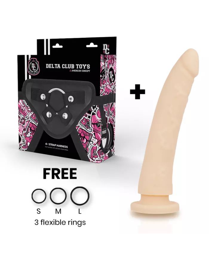 DELTA CLUB - TOYS HARNAIS + DONG FLESH SILICONE 17 CM -O- 3 CM DELTA CLUB - TOYS HARNAIS + DONG FLESH SILICONE 17 CM -O- 3 CM