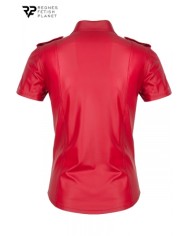 Chemise manches courtes wetlook rouge Carlo - Regnes