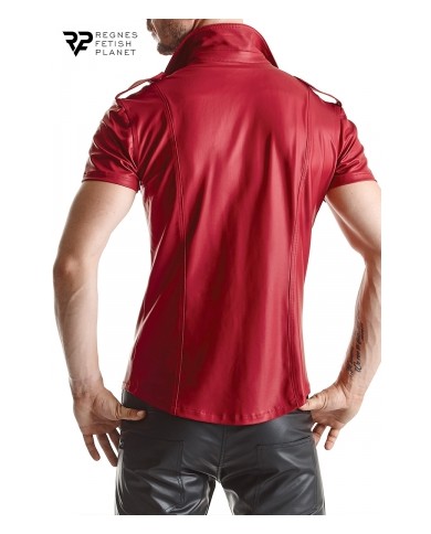 Chemise manches courtes wetlook rouge Carlo - Regnes
