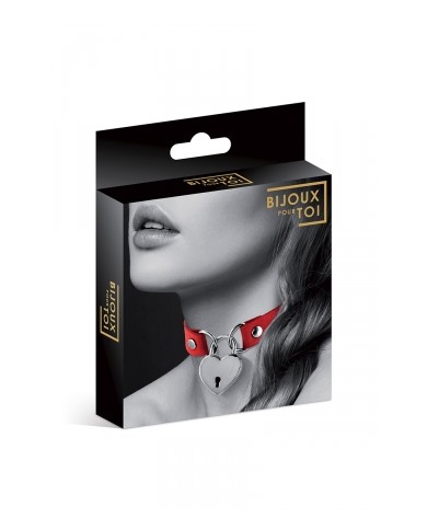 Collier rouge cadenas coeur - Bijoux Pour Toi