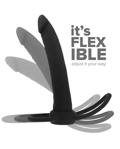 MYTHOLOGY - GODE ANAL COBI ONYX AVEC ANNEAU DE BITE ET TESTICULE 13 CM EN SILICONE