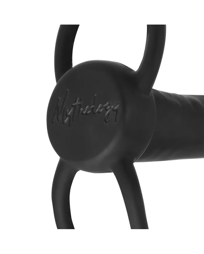 MYTHOLOGY - GODE ANAL COBI ONYX AVEC ANNEAU DE BITE ET TESTICULE 13 CM EN SILICONE