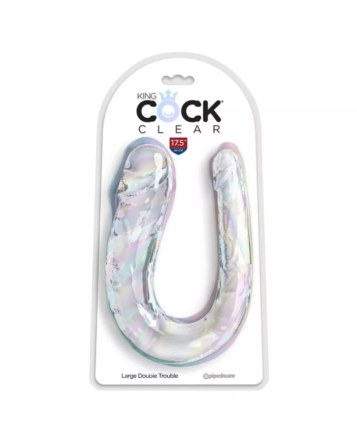 KING COCK - DOUBLE TROUBLE DOUBLE GODE 44 CM TRANSPARENT KING COCK - DOUBLE TROUBLE DOUBLE GODE 44 CM TRANSPARENT