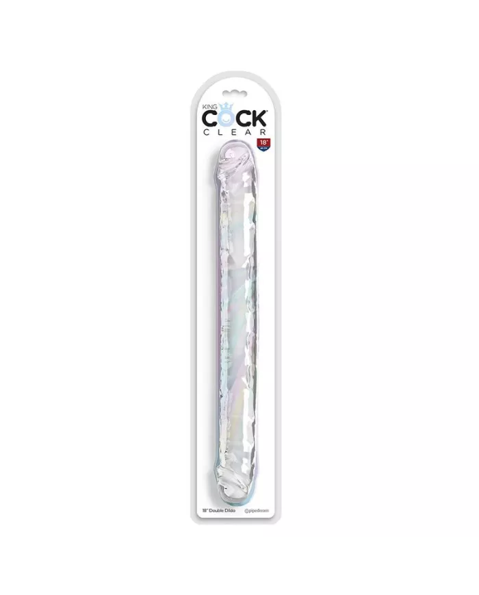 KING COCK - DOUBLE TROUBLE DOUBLE GODE 46 CM TRANSPARENT KING COCK - DOUBLE TROUBLE DOUBLE GODE 46 CM TRANSPARENT