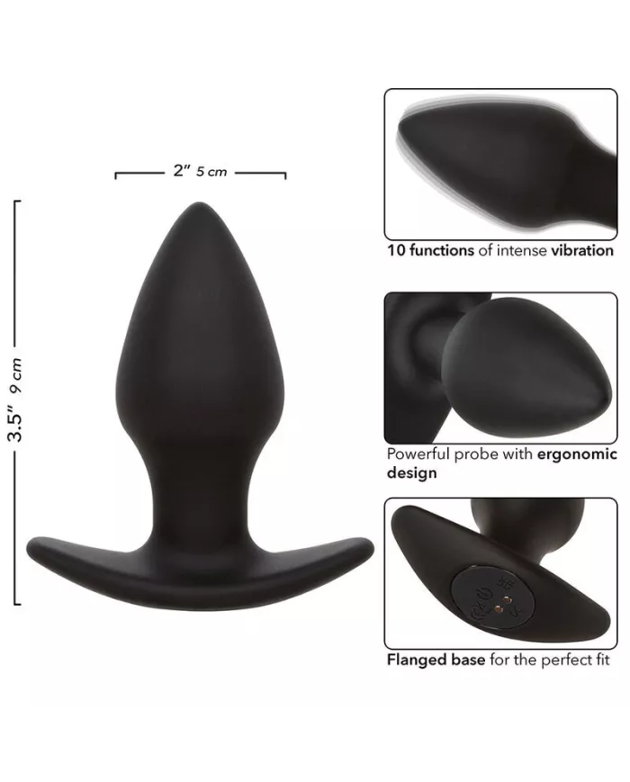 CALEXOTICS - ROCK BOTTOM PLUG ANAL PARFAIT 10 VIBRATIONS SILICONE NOIR