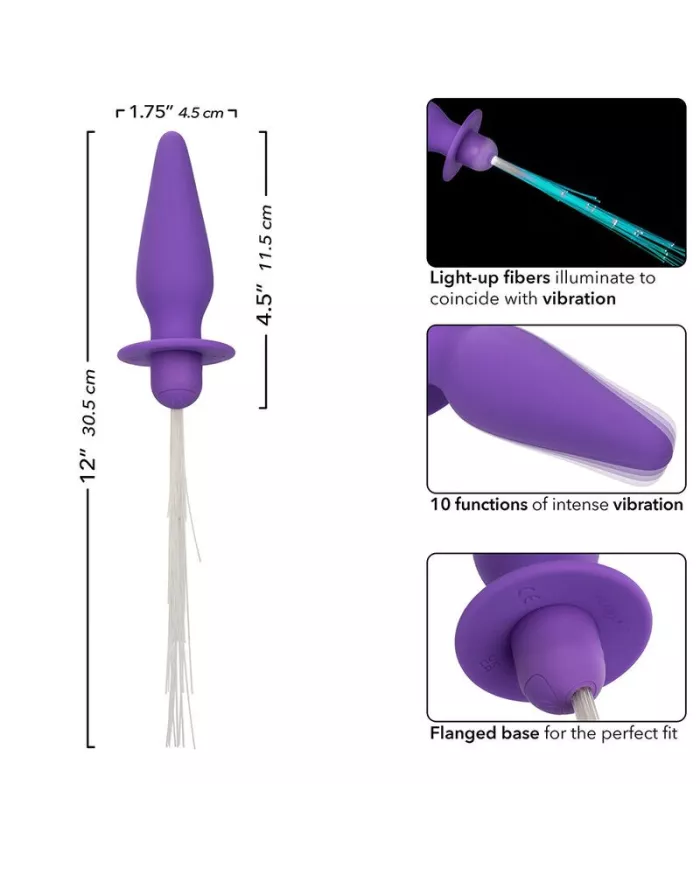 CALEXOTICS - SOUTHERN LIGHTS LIGHT UP PLUG ANAL10 VIBRATIONS SILICONE VIOLET