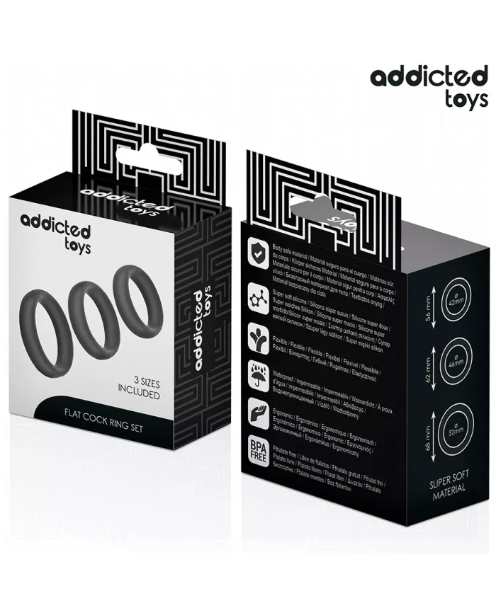 ADDICTED TOYS - LOT D'ANNEAUX PLATS EN SILICONE