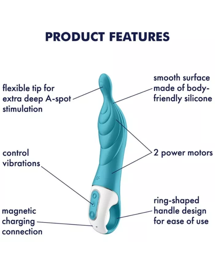 SATISFYER - VIBRATEUR AMAZING 2 ASPOT TURQUOISE
