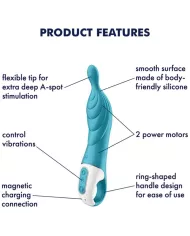SATISFYER - VIBRATEUR AMAZING 2 ASPOT TURQUOISE
