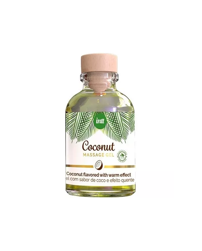 INTT - GEL DE MASSAGE VÉGAN AU SAVEUR DE COCO ET EFFET CHAUFFANT