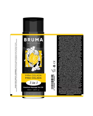 BRUMA - HUILE DE MASSAGE PREMIUM EFFET CHALEUR SAVEUR PINA COLADA 3 EN 1 - 100 ML