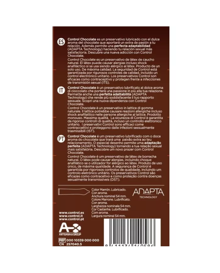 CONTROL - ADAPTA CHOCOLATE CONDOMS 12 UNITS CONTROL - ADAPTA CHOCOLATE CONDOMS 12 UNITS