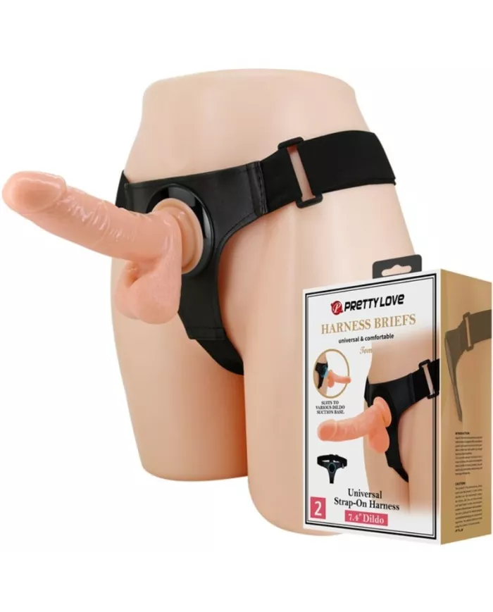 PRETTY LOVE - HARNAIS SLIPS HARNAIS UNIVERSEL AVEC GODE TOM 20 CM NATUREL PRETTY LOVE - HARNAIS SLIPS HARNAIS UNIVERSEL AVEC GODE TOM 20 CM NATUREL