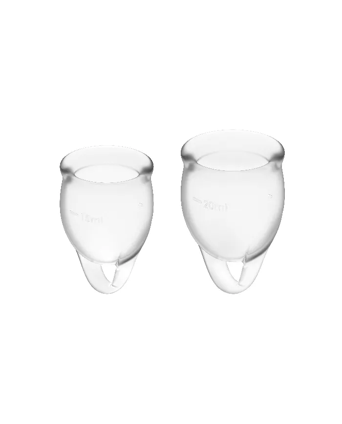SATISFYER - COUPE MENSTRUELLE FEEL CONFIDENT TRANSPARENTE 15 + 20 ML