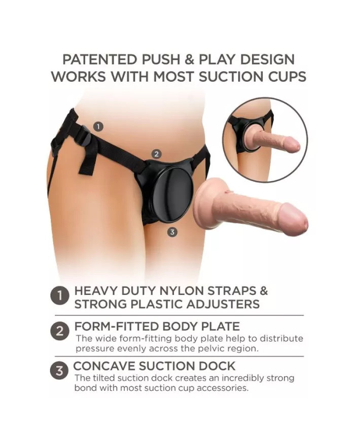 KING COCK - ELITE HARNAIS RÉGLABLE AVEC GODE 15.2 CM POUR DÉBUTANTS