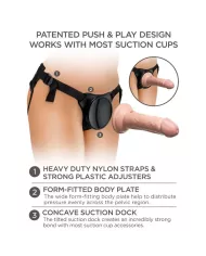 KING COCK - ELITE HARNAIS RÉGLABLE AVEC GODE 15.2 CM POUR DÉBUTANTS