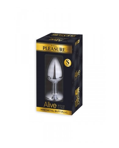 Plug métal bijou rose S - Alive