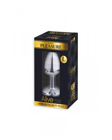 Plug métal bijou rose L - Alive